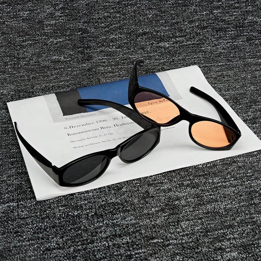 DareSee 2pcs Oval Small Frame Fashion Fashion Glasses For Women, Casual & Resort Music Fest Y2K Fest Back To School Autumn Christmas Christmas Winter Christmas Gifts