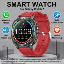 GUHUAVMI 2025 New Smart Watch Compatible With Galaxy Watch 7, Wireless Calling/Dial, 1.43inch AMOLED Full Screen Touch, AI Voice, Info Push, NFC Access Control, SOS Call Smartwatch, ECG/Heart Rate/Sleep Monitoring, Fitness Tracker, Health Smartwatch For Men Women, Compatible With Android IOS