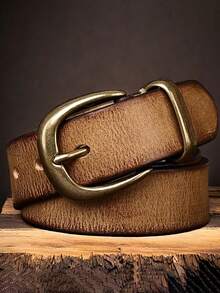 1 条复古做旧真皮腰带，100% 牛皮纯皮休闲正装腰带，父亲节、独立日、劳动节、圣帕特里克节、中国新年等多种节日的礼物 - 彩色 - 查看 7
