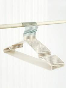 1 Piece/5 Pieces/10 Pieces/20 Pieces Set Indoor Clothes Hangers, Simple Household Non-Marking Hangers, Metal Adult Non-Slip With Groove Plastic-Coated Hangers