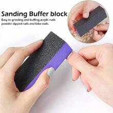 20/10 piezas Limas de uñas de esponja de alta elasticidad, endurecedor de uñas, bloques de lija negra, núcleo morado impermeable, lija gruesa, bloques de pulido de uñas de tofu, tablas de pulido de uñas