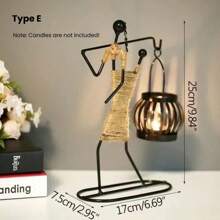 1 قطعة شمعدان من المعدن الحديدي الإبداعي، ديكور رومانسي لعشاء النور، زينة طاولة، ديكور منزلي، ديكور داخلي، زينة شمعدان، شمعدان حديدي جديد، ديكور غرفة المعيشة والمطبخ وصالة القهوة، هدية ، زينة عيد الميلاد، هدية رأس السنة، هدية عيد الحب