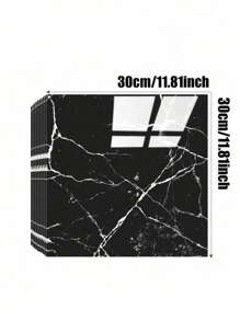 14 pièces Autocollants muraux en vinyle 30x30cm, Décalcomanies de carrelage autocollantes, Imperméables autoadhésives pour salle de bain, cuisine, chambre, salon (Marbre blanc) Accessoires de salle de bain