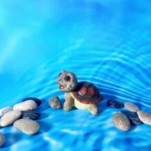 1 Stück realistischer Miniatur Meeresschildkröten Harzfigurine, lebensechte Mikro-Statue, niedliche Schildkröten Dekoration
