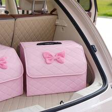 Car Trunk Storage Box Leather Multifunctional Vehicle Foldable Storage Box Organizer Car Interior Accessories