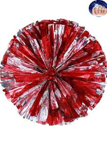2pcs Football/Basketball Cheerleader Pom Poms, Metal Series Sports Team Activity, Dancing Performance Props, Square Dance Game Props, Dancing And Fan Cheering Props, Suitable For Outdoor Sports Team Performances