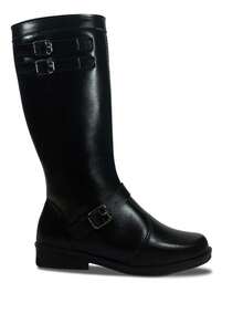 Pópidí Women's Long Shaft Riding Boot With Buckle 09.55J - 黑色 - 查看 5