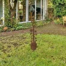 1 Stück 2D Landhausstil Gartenkelle mit Vogel- und Blumenmuster - perfekt für Outdoor-Deko Blumenständer, Balkon und Terrasse, ideales Muttertagsgeschenk, Gartendekoration | Rustikale Gartendekoration | Robuster Acrylstab, Gartenzubehör, geeignet für 11 Feiertage