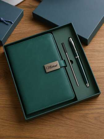 1 Piece/Set, Personalized A5 Leather Journal With Notebook And Pen Set,Customizable With Names, Perfect For Graduation Season, New Job, Teacher Presents, Office Supplies, Travel Size, Back To School, Vintage, Engraved, Unique, Customized Wedding Gifts, Personalized Gifts For Women/Men, Ideal For Anniversaries, Birthdays, Graduation, Weddings, School, Business/Work/Office,Desert Fall Cozy