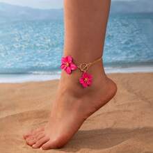 1 Stück modischer, bemalter, floraler, minimalistischer, eleganter, personalisierter Knöchelschmuck für Frauen, geeignet für Urlaub und Veranstaltungen