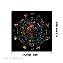 Party Games & Activities Enchanting 12 Constellation Tarot Tablecloth Mystical Vintage Floral Durable Polyester Witchcraft Astrology & Oracle Card Readings Ideal For Home Decor