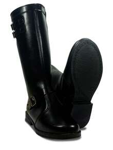 Pópidí Women's Long Shaft Riding Boot With Buckle 09.55J - 黑色 - 查看 2