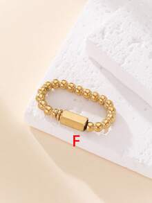 1件多功能不锈钢方形登山扣吊坠项链/手链配饰，可拆卸，个性化设计，镀金 - 金黃色 - 查看 8