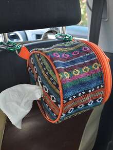 1 pezzo Custodia per fazzoletti da esterno, borsa portaoggetti per rotoli di carta da campeggio, porta rotolo di carta igienica per auto e casa, portafazzoletti portatile da appendere alla tenda, stile nazionale, pieghevole, scatola di immagazzinaggio per accessori da campeggio