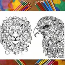 Libro de colorear de arte de mandala de animales de lujo para adultos - 22 páginas gruesas, actividad artesanal relajante, regalo perfecto para cumpleaños y días festivos, perfecto para la decoración de la habitación. Vuelta al colegio, suministros escolares