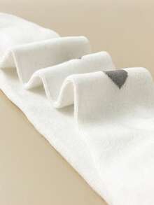 4 双粉色和白色爱心图案简约厚款经典纯色婴幼儿打底裤袜儿童女童紧身裤袜适合所有季节、学校和分层穿着 - 彩色 - 查看 8