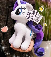 Hasbro 我的小马驹毛绒玩具 - 暮光闪闪公主设计，配有闪光角和彩虹鬃毛，柔软可抱的毛绒玩具，适合女孩，适合 3 岁以上儿童的节日礼物，官方授权角色