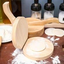 1 pieza Prensa para masa de empanadillas, molde para prensa de masa de empanadillas para uso doméstico, utensilio para prensa de masa de empanadillas, máquina para hacer empanadillas, herramienta de prensa de masa de madera con mango para uso doméstico, prensa antiadherente para hamburguesas, máquina de cocina para hacer tortitas de carne - Multicolor - Ver 3