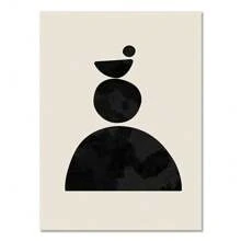 1pc Wall Arts Posters Optional Frame Vintage Abstract Boho Geometric Line Posters Black Beige Bohemian Wall Art Canvas Painting Print Picture For Living Room Home Decoration