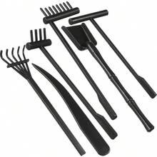 6pcs Zen Garden Rake, Sand Zen Garden Tools Office, Elegant Zen Garden Tools, Meditation Rock Sand Garden Accessories(Black) - 1 - 查看 1