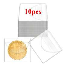 20 Stücke Einzelpackung Münz-Flip-Münzhalter-Clip, klarer PVC-Münzschutz, Einzelplastik-Münzclip, Münzschutztasche, für Münzen, Schmuck, Kleinteile