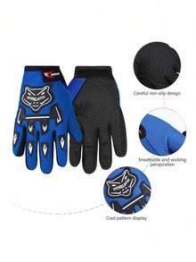 Kids Outdoor Sports Gloves, Suitable For Fishing, Hiking, Cycling, Anti-Slip And Breathable - Blue - View 5
