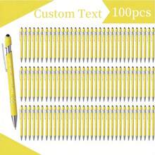 100pcs Customizable Metal Ballpoint Pens - Retractable, Lightweight & Durable, Medium Tip - Purple, Blue, Red, Green, Pink, Black - Business, Office, School Supplies, Back To School & Graduation Gifts - 彩色 - 查看 15