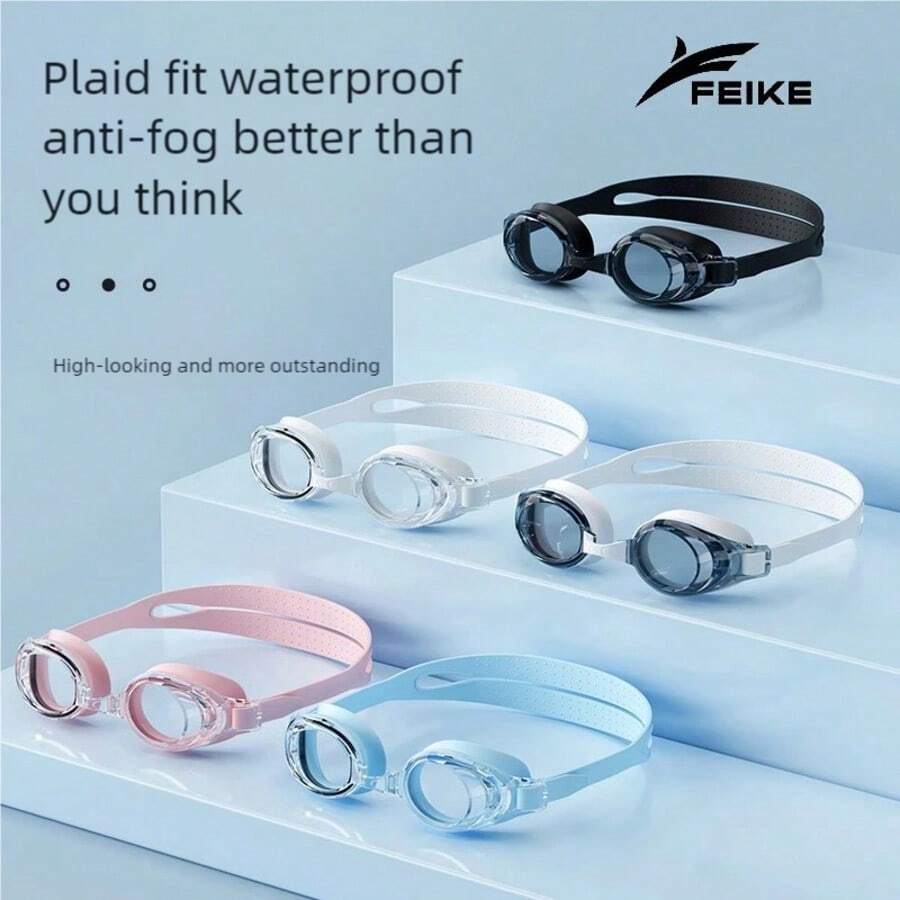 1 Pair Professional Anti-Fog Small Frame Swimming Goggles With Clear Vision, Includes Storage Bag, Compact Design Suitable For Adults - Portable Bagged Swimming Goggles - View 1