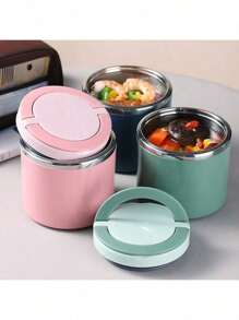 Fiambreras de acero inoxidable de 1000ML, recipiente térmico aislado para alimentos tipo bento, para estudiantes, trabajadores, gran capacidad, juego de almuerzo