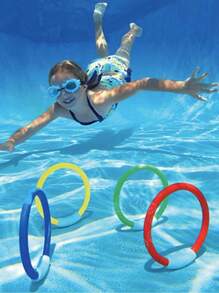 Set de 3/4/12 piezas de juguetes para bucear y jugar en la piscina - Aros de césped para jugar bajo el agua, herramientas para ejercicios de aguantar la respiración en la natación