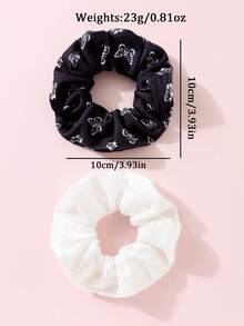 2 Pcs/Set Butterfly Pattern Scrunchies, Suitable For Everyday Wear - Butterfly - View 3