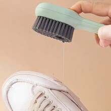 2pcs Multifunctional Liquid Shoe Brush Household Press-Out Liquid Shoe Cleaning Tool Press-Type Soft Brush For Clothing Cleaning - Multicolor - View 7