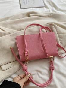 Nueva bolsa cuadrada mini vintage, diseño único texturizado, bolso cruzado de hombro para mujer
