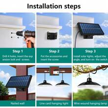 1pc Double Heads Solar Light,Split Pendant Light,Outdoor Solar Wall Lamp,Modern Decorative Wall Lights,3 Modes Solar Security Light,Chandelier Decorations Solar Floodlight With Remote Control,Suitable For Outdoor Lights,Garden Lights,Pathway Lighting