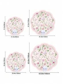 1pc Pink Floral Area Rug, Plush Fabric, Soft & Comfortable Touch, Easy Care, Waterproof & Stain Resistant, Non-Slip Backing, Machine Washable, Suitable For Living Room, Bedroom, Kitchen, Dining Room, Office, Room Decor And Doormat - Pink - View 3