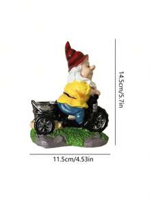 Dekorative Radfahrer Zwerg Statue für den Außenbereich, Garten, Hof - Süße Zwerg Deko Statue für Terrasse, Rasen und Hof