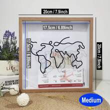 Square Ticket & Memory Display Frame - Top-Loading Travel Keepsake Organizer With 3 Sizes & Colors For Cards, Boarding Passes, Holiday Souvenirs | Durable Collectible Photo Collage Frame