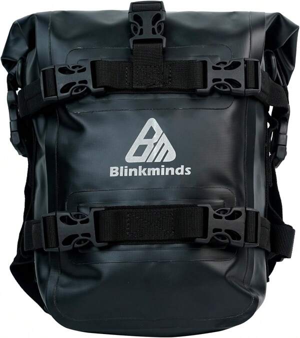 Sac étanche pour moto 8 L - Sacoche arrière à ouverture rapide pour VTT/moto tout-terrain/moto de camping/trajets quotidiens, fixation sur barre de protection/selle avec capacité de charge de 6,8 kg, compatible avec moto
