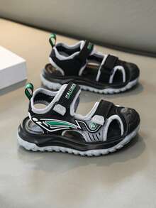 2025年夏季新款儿童鞋男童透气包头凉鞋中大码儿童沙滩软底防滑魔术贴鞋