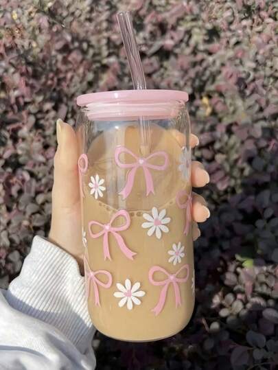 1pc Water Bottle With Straw Cover, Reusable, Can-Shaped Tumbler For Iced Coffee, Juice, Milk, Perfect For Home, Office, And Restaurant Use, Family Dinners, Birthday Parties, Room Decor, Home Decor, Gift For Women, Mothers, Grandmothers, Family Members, Valentine's Day, Birthdays, Christmas, Festivals, Thanksgiving, Graduation, Bridesmaids And Weddings, Etc