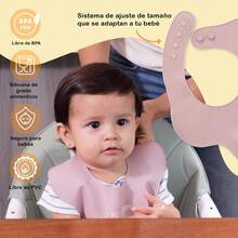 babero de silicon para bebé - Azul - Ver 6