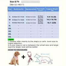 Pet Harness And Leash Set, Soft Mesh Vest Harness With Adjustable Elastic Leash For Car, Small Dogs And Cats, Compatible With Car Seat Belts, With Reflective Stripes