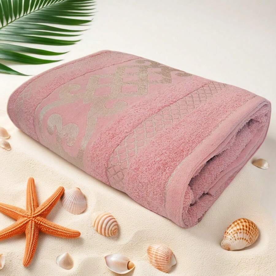 Half Bath Towel, Various Colors, 140x70cm - 400gr Soft And Absorbent - 淺粉色 - 查看 1