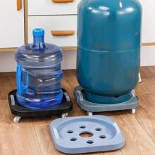 1pc Multi-Functional Gas Cylinder Storage Rack, Kitchen Gas Cylinder Base With Casters, Silent Heavy-Duty Movable Cylinder Holder, Gas Bottle Trolley Rolling Stand With Brake Wheels, Suitable For Garden And Home