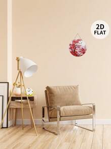 1 Stück/Heimdekoration Wandbehang, Rundes hängendes Dekor, chinesischer Stil Wandkunst, kreative hängende Holz-Dekorplakette für Schlafzimmer, Wohnzimmer, Veranda