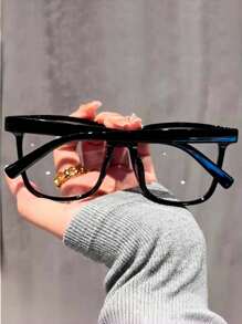 1/3pcs Unisex Square Frame Daily Wear Optical Glasses, Campus Style Face-Flattering Glasses