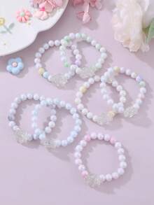 7件套花朵串珠手链套装，节日礼物 - 彩色 - 查看 5