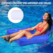 1pc Inflatable 3-Tube Lounger Chair, Foldable Inflatable Floating Mattress, Water Recreation Hammock Bed - Multicolor - View 1