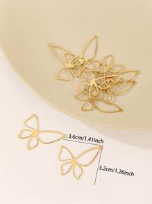 9 piezas de accesorios de decoración con mariposas huecas, de material de cobre, para aretes, collares, manualidades