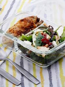 IMPORTEEK recipiente refractario rectangular vidrio 3 divisiones para horno microondas almacenamiento alimentos cocina hogar fácil limpiar tapa hermética resistente diseño moderno - Blanco - Ver 7